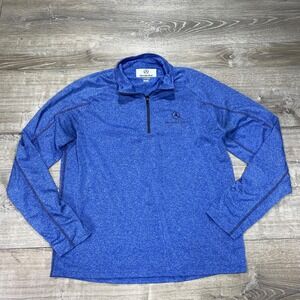 Mercedes-Benz Pullover Mens Large‎ Blue Heather Quarter Zip Reflective Shirt